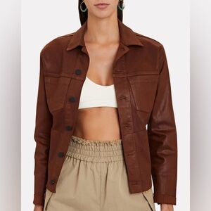 NWT L’Agence Janelle Coated Denim Jacket sz L